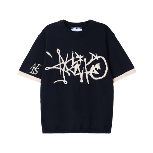 ATYS® GRAFFITI LOGO KNIT COTTON T-SHIRT