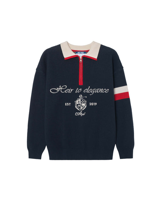 ATYS® TRICOLOR LEGACY POLO KNIT SWEATER