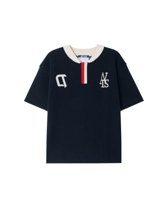 ATYS® SHADOW BACK KNIT HAFT-ZIP POLO