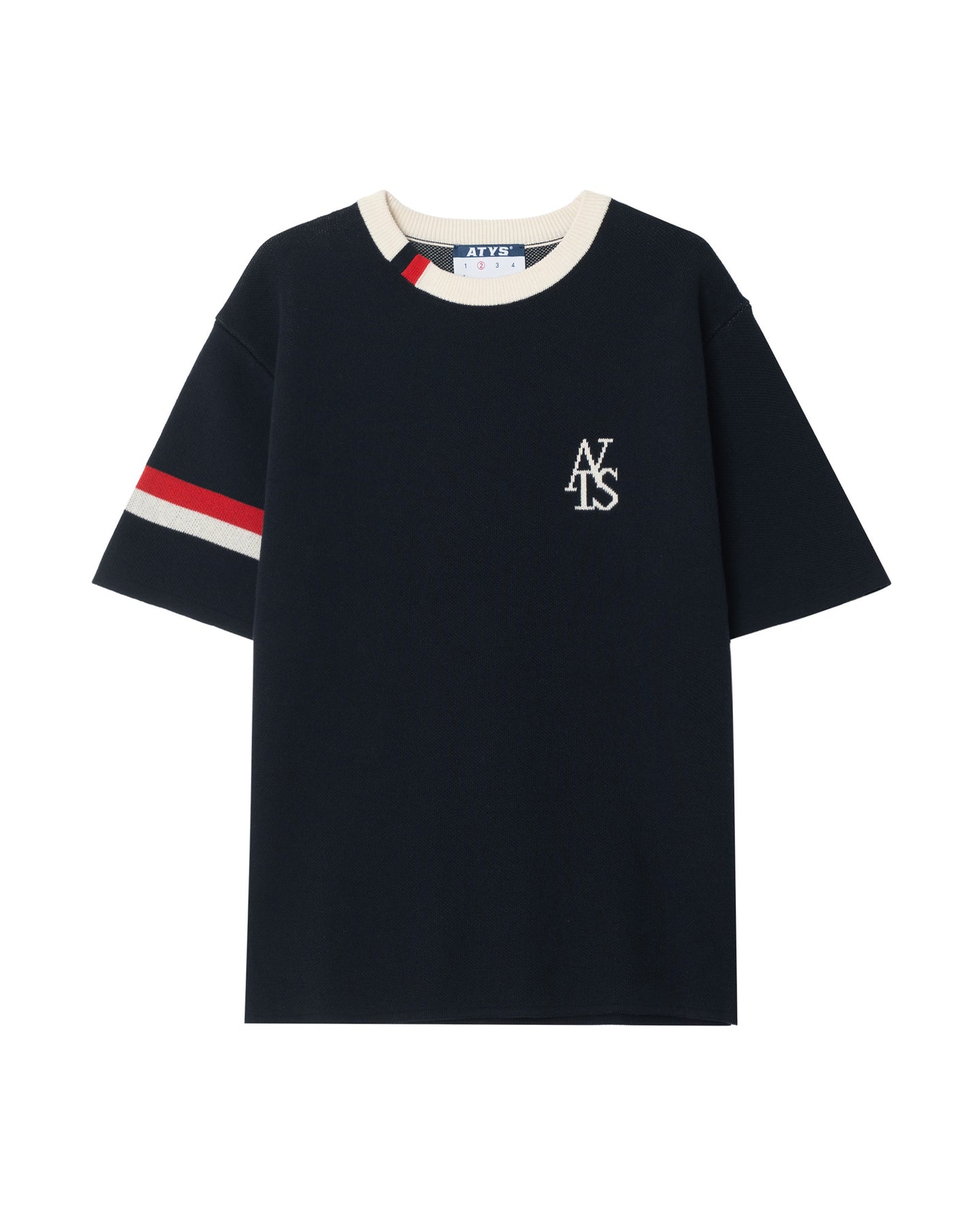 ATYS® TRICOLOR SIGNATURE KNIT COTTON T-SHIRT