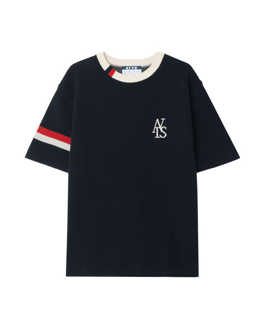 ATYS® TRICOLOR SIGNATURE KNIT COTTON T-SHIRT