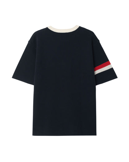 ATYS® TRICOLOR SIGNATURE KNIT COTTON T-SHIRT