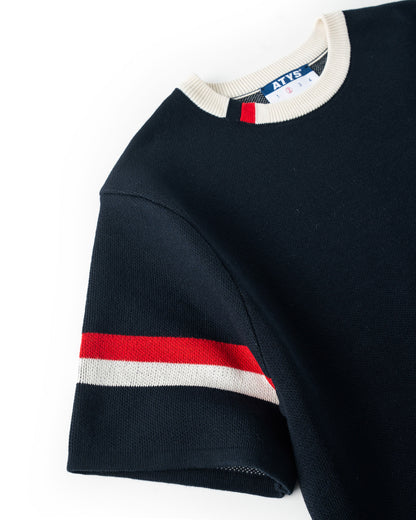 ATYS® TRICOLOR SIGNATURE KNIT COTTON T-SHIRT